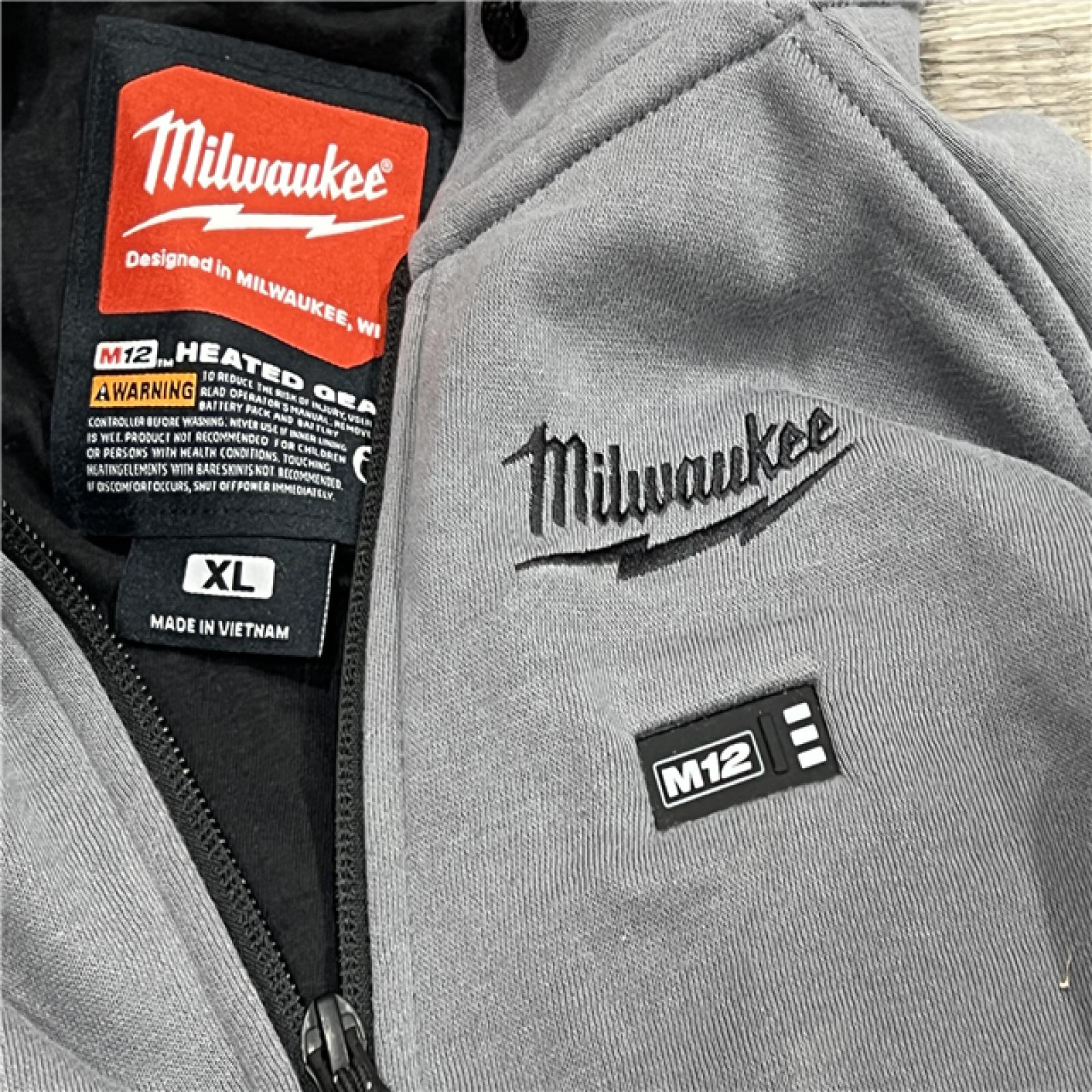 AS-IS Milwaukee M12 12-Volt Cordless Gray Heated Jacket Hoodie Kit (X-Large)