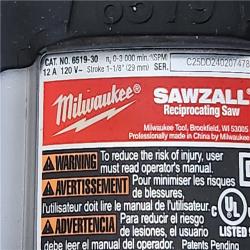 Phoenix Location Milwaukee 12 Amp SAWZALL Reciprocating Saw with Case