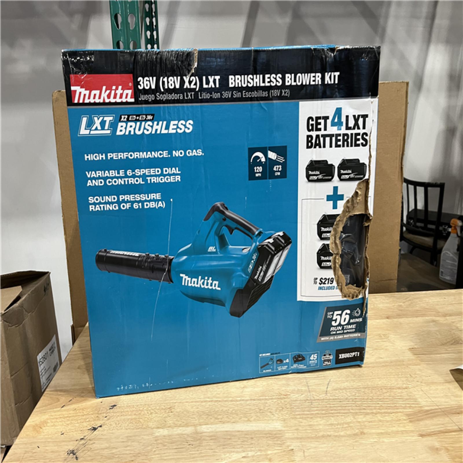 NEW! Makita 120 MPH 473 CFM 18-Volt x2 (36-Volt) LXT Lithium-Ion Brushless Cordless Blower Kit with Four 5.0 Ah Batteries