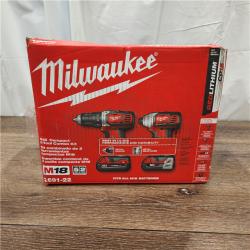 AS-IS Milwaukee M18 18V Cordless Brushed 2 Tool Drill/Driver and Impact Driver Kit