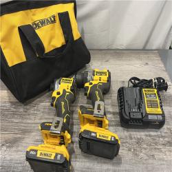 AS-IS DEWALT 20V MAX XR Cordless Drill/Driver, ATOMIC Impact Driver 2 Tool Combo Kit, (2) 2.0Ah Batteries, Charger, and Bag