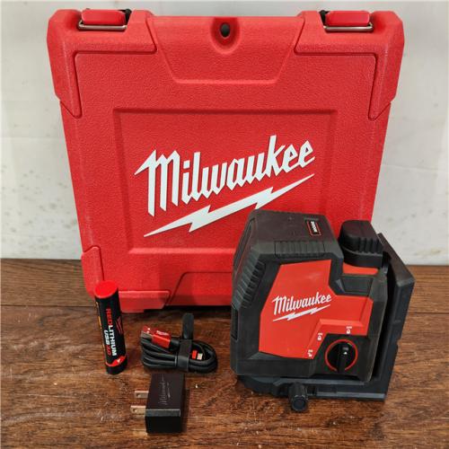 AS-IS Milwaukee 100 ft. REDLITHIUM USB Green Rechargeable Cross Line Laser Level Kit