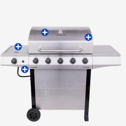 DALLAS LOCATION - Char-Broil Performance Series Silver 5-Burner Liquid Propane Gas Grill with 1 Side Burner PALLET - (8 UNITS)