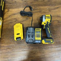 AS-IS DEWALT ATOMIC 20V MAX Lithium-Ion Cordless 1/4 in. Brushless Impact Driver Kit, 5 Ah Battery, Charger, and Bag