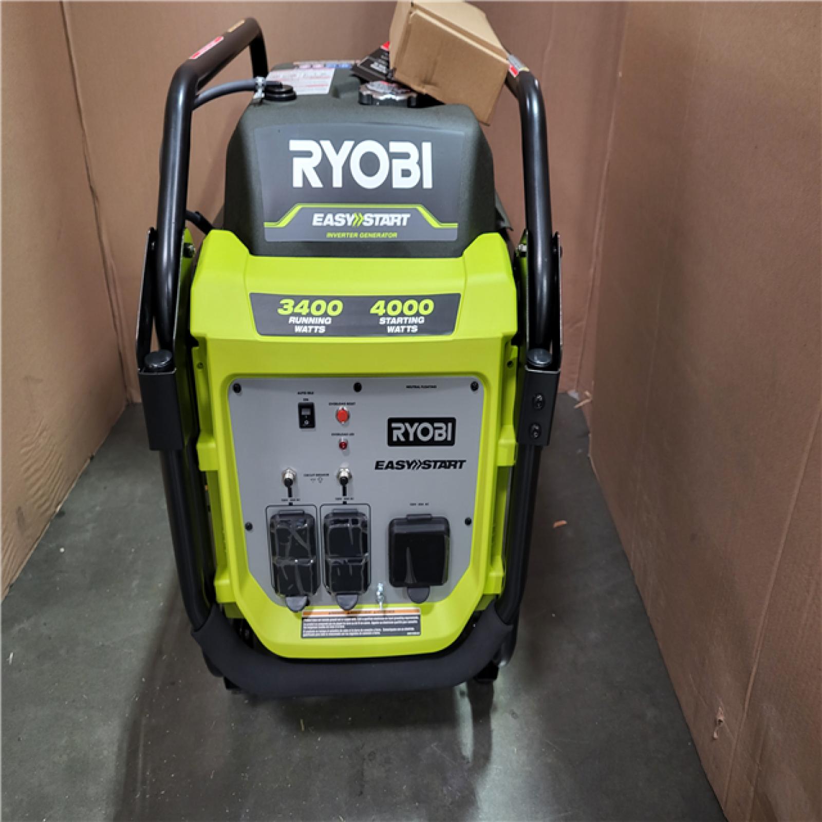 CALIFORNIA AS-IS RYOBI 4000 STARTING WATTS EASY START INVERTER GENERATOR