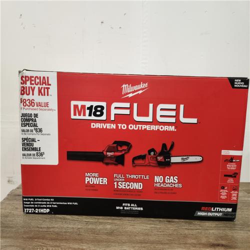 Phoenix Location Appears NEW Milwaukee M18 FUEL 16 in. 18V Lithium-Ion Brushless Battery Chainsaw Kit with M18 GEN II FUEL Blower & 12AH Battery