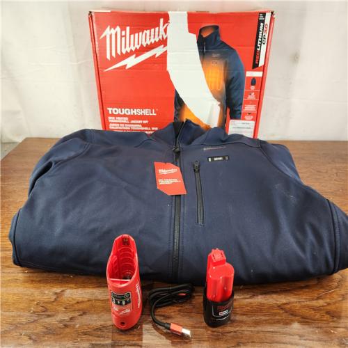 AS-IS Milwaukee M12 Cordless TOUGHSHELL Navy Blue Heated Jacket Kit (X-Large)
