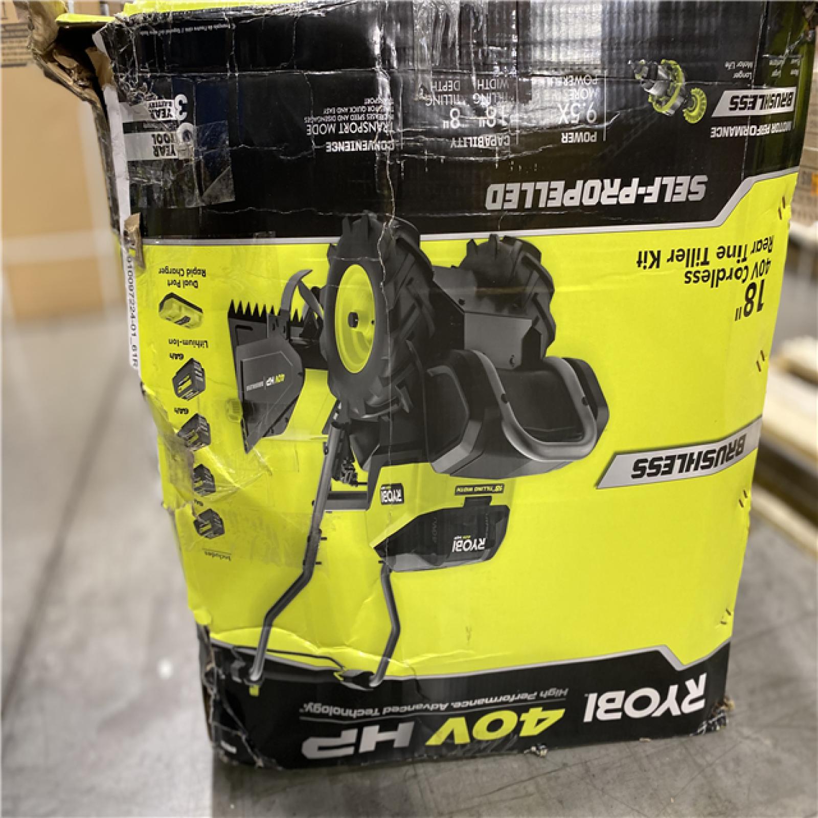 AS-IS - RYOBI 40V HP Brushless 18 in. Battery Powered Rear Tine Tiller