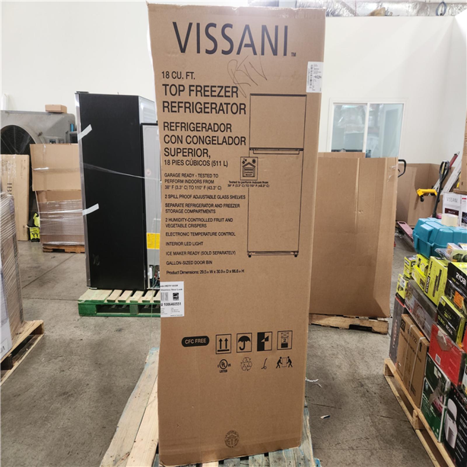 Phoenix Location Vissani 18 cu. ft. Top Freezer Refrigerator in Stainless Steel Look