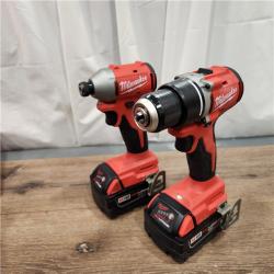 AS-IS Milwaukee M18 FUEL 18V Lithium-Ion Brushless Cordless Hammer Drill and Impact Driver Combo Kit (2-Tool) with 2 Batteries