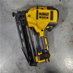 HOUSTON LOCATION - AS-IS DEWALT 20V MAX XR Lithium-Ion Electric Cordless 16-Gauge Angled Finishing Nailer (Tool Only)