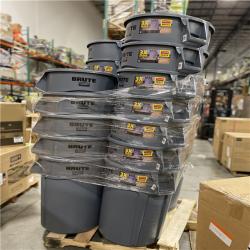 DALLAS LOCATION - Rubbermaid Brute 44 Gal. Grey Round Vented Trash Can PALLT - (24 UNITS)