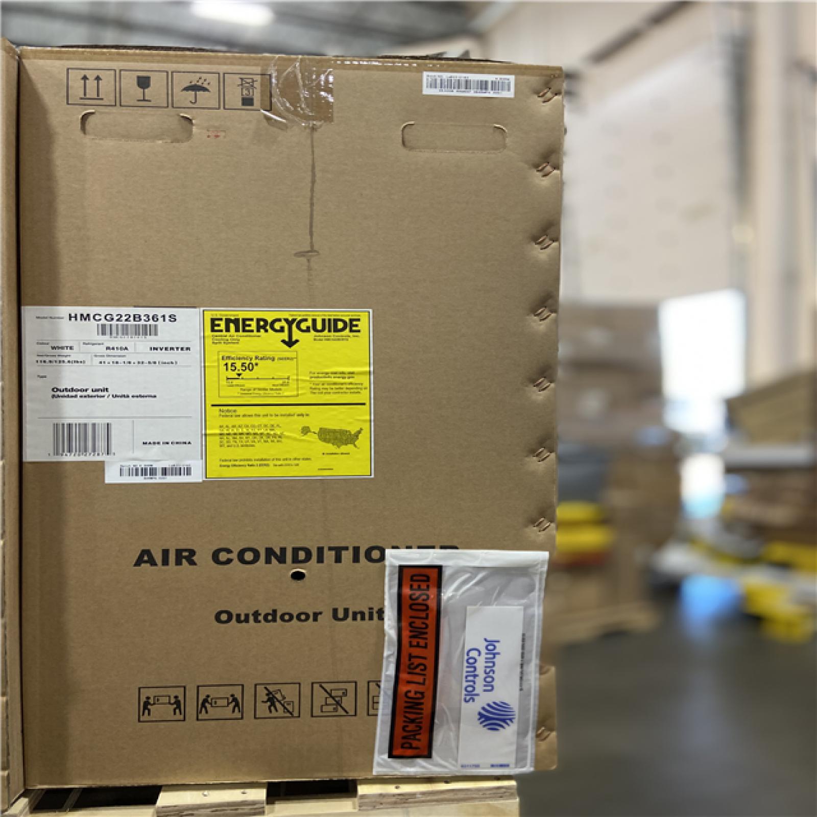 DALLAS LOCATION - JOHNSON CONTROLS 3 Ton 16 SEER2 (R-410A) Horizontal Discharge Modulating Condenser