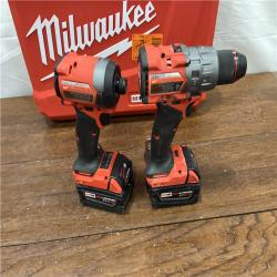 AS--IS Milwaukee M18 FUEL 18V Lithium-Ion Brushless Cordless Hammer Drill and Impact Driver Combo Kit (2-Tool) with 2 Batteries