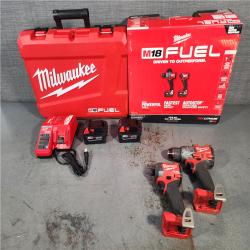 HOUSTON LOCATION - AS-IS Milwaukee M18 FUEL 18V Lithium-Ion Brushless Cordless Hammer Drill and Impact Driver Combo Kit (2-Tool) with 2 Batteries