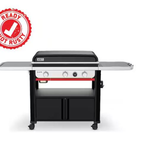 DALLAS LOCATION - Weber Slate Griddle 3-Burner Propane Gas 30 in. Flat Top Grill in Black with Thermometer