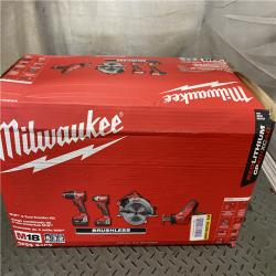 Houston location AS-IS MILWUAKEE M18 18-Volt Lithium-Ion Brushless Cordless Combo Kit (4-Tool) with 2-Batteries, 1-Charger and Tool Bag