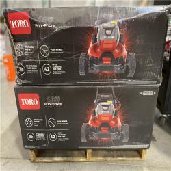 DALLAS LOCATION - NEW! TORO DALLAS LOCATION - NEW! TORO 60V Max* 21 in. Super Recycler® w/Personal Pace & SmartStow Lawn Mower with 7.5Ah Battery PALLET - (4 UNITS)