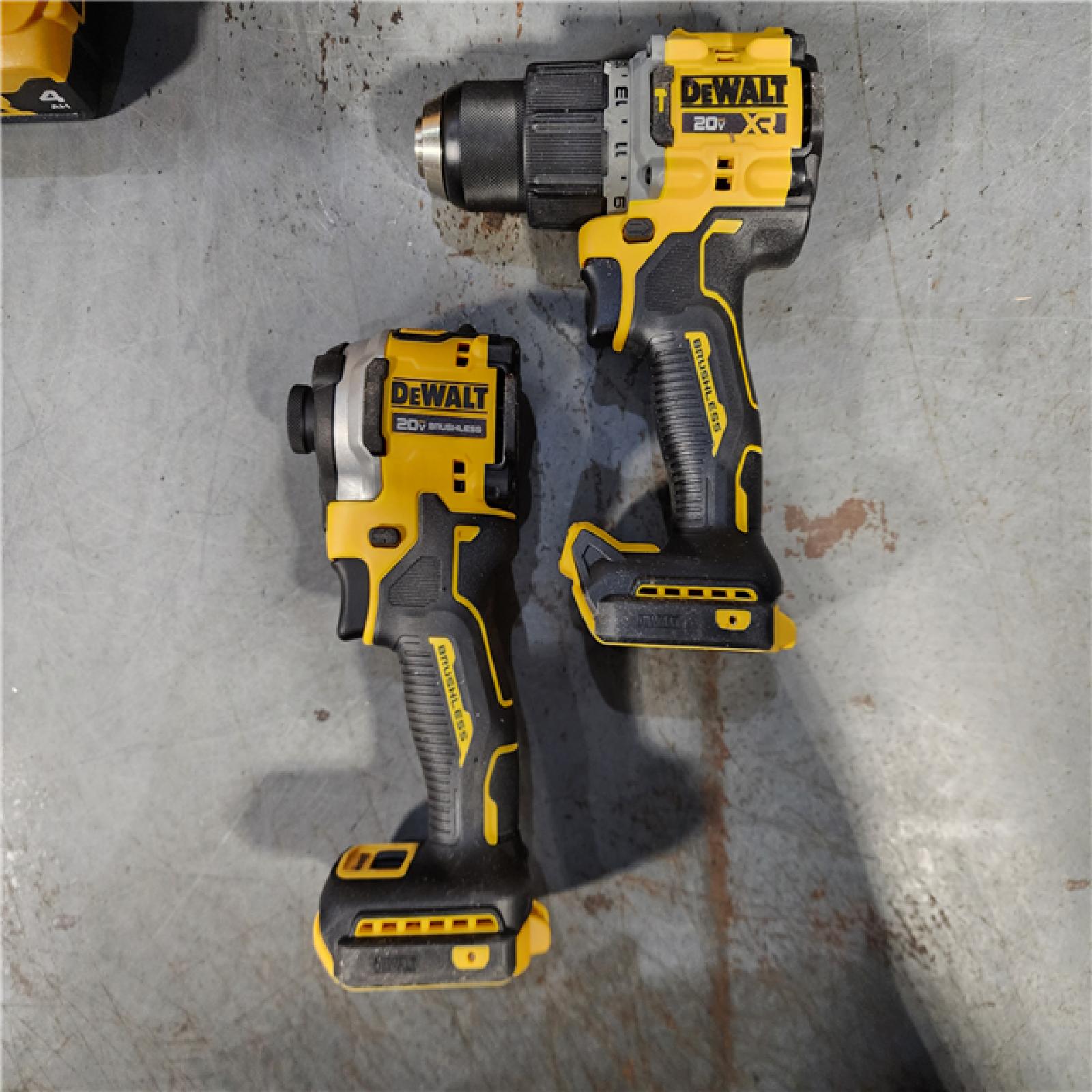 HOUSTON LOCATION - AS-IS DEWALT 20V MAX XR Hammer Drill and ATOMIC Impact Driver 2 Tool Cordless Combo Kit with (2) 4.0Ah Batteries, Charger, and Bag