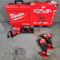 HOUSTON LOCATION - AS-IS (APPEARS LIKE NEW) Milwaukee M18 FUEL 18V Lithium-Ion Brushless Cordless Hammer Drill and Impact Driver Combo Kit (2-Tool) with 2 Batteries