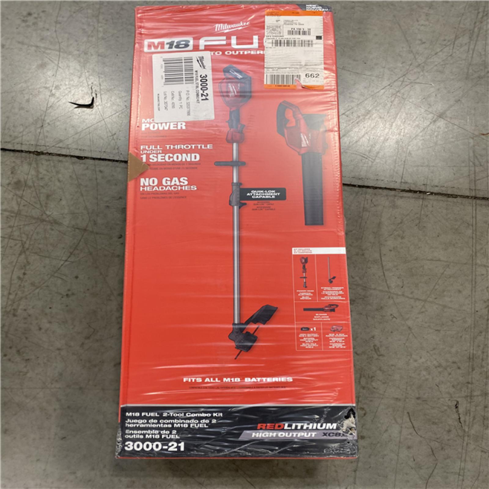 NEW! -Milwaukee M18 FUEL 18V Lithium-Ion Brushless Cordless QUIK-LOK String Trimmer/Blower Combo Kit with Battery & Charger (2-Tool)