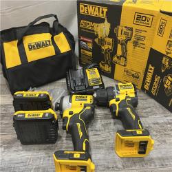 AS-IS DEWALT ATOMIC 20-Volt MAX Lithium-Ion Cordless Combo Kit (2-Tool) with (2) 2.0Ah Batteries, Charger and Bag