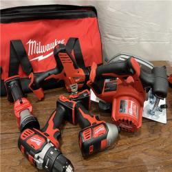 AS-IS M18 18V Lithium-Ion Cordless Combo Kit (5-Tool) with (1) 3.0Ah and (1) 1.5Ah Battery, (1) Charger, (1) Tool Bag