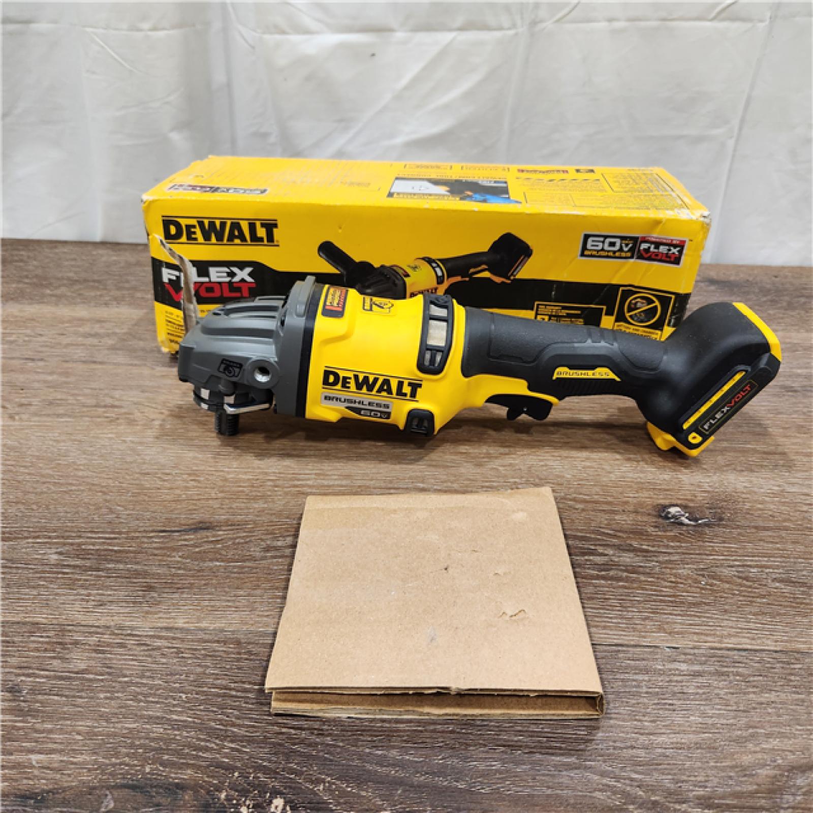 AS-IS DeWalt 60V MAX FLEXVOLT Cordless Brushless 4.5 in. Small Angle Grinder with Kickback Brake (Tool Only)