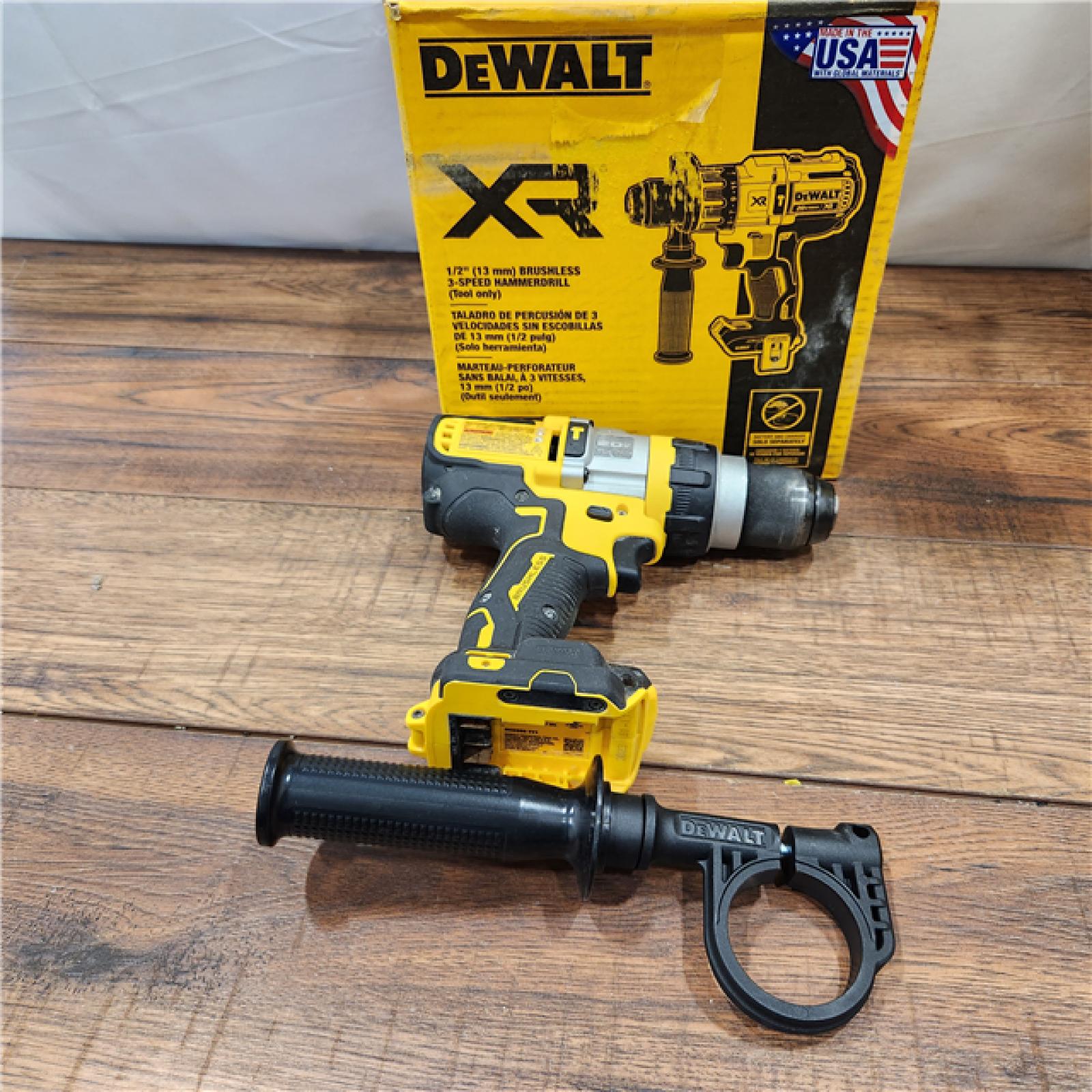 AS-IS DEWALT 20-Volt MAX XR Lithium-Ion Cordless 1/2 in. Premium Brushless Hammer Drill (Tool-Only)