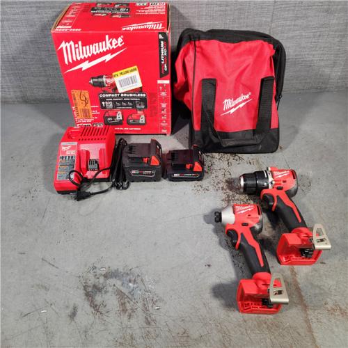 HOUSTON LOCATION - AS-IS Milwaukee M18 Compact Brushless 2-Tool Combo Kit