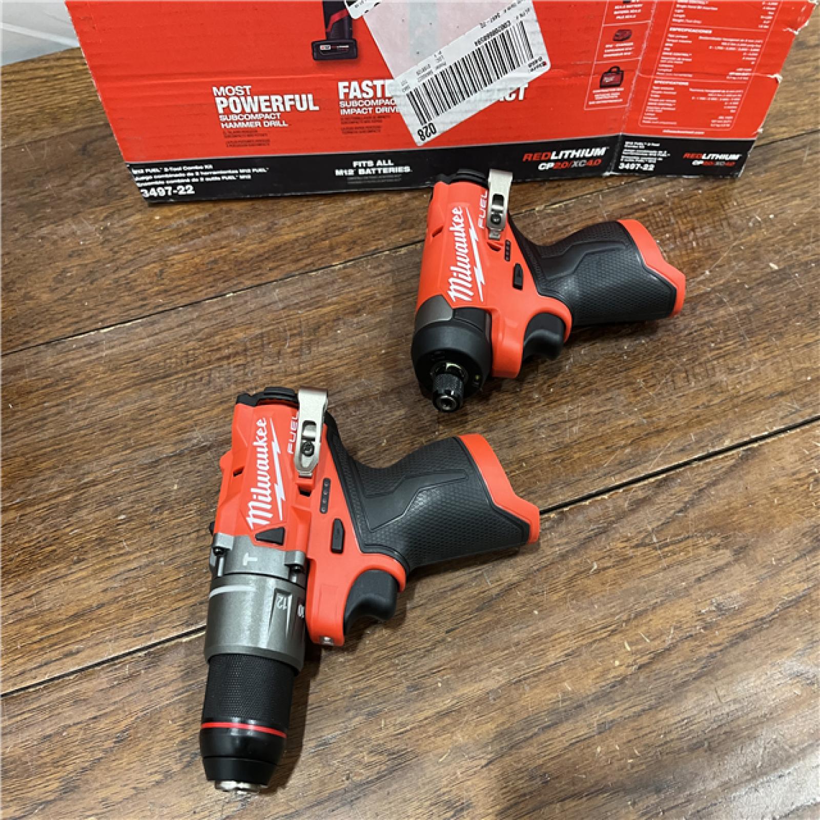 AS-ISMilwaukee 3497-22 12V Brushless Hammer Drill and Impact Driver Combo Kit