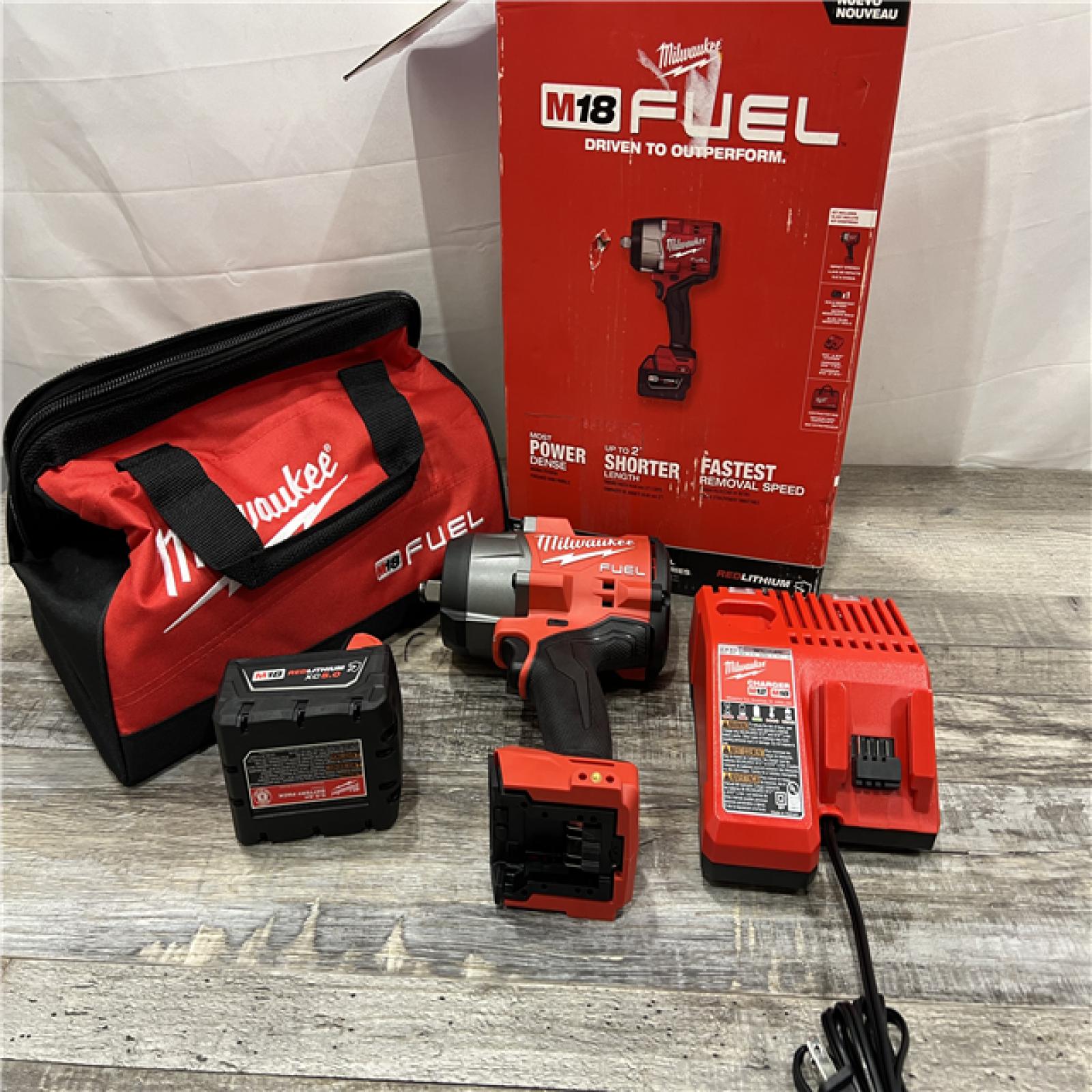 AS-IS Milwaukee 2967-21B M18 FUEL 1/2 High Torque Impact Wrench W/ Friction Ring 5.0Ah Kit