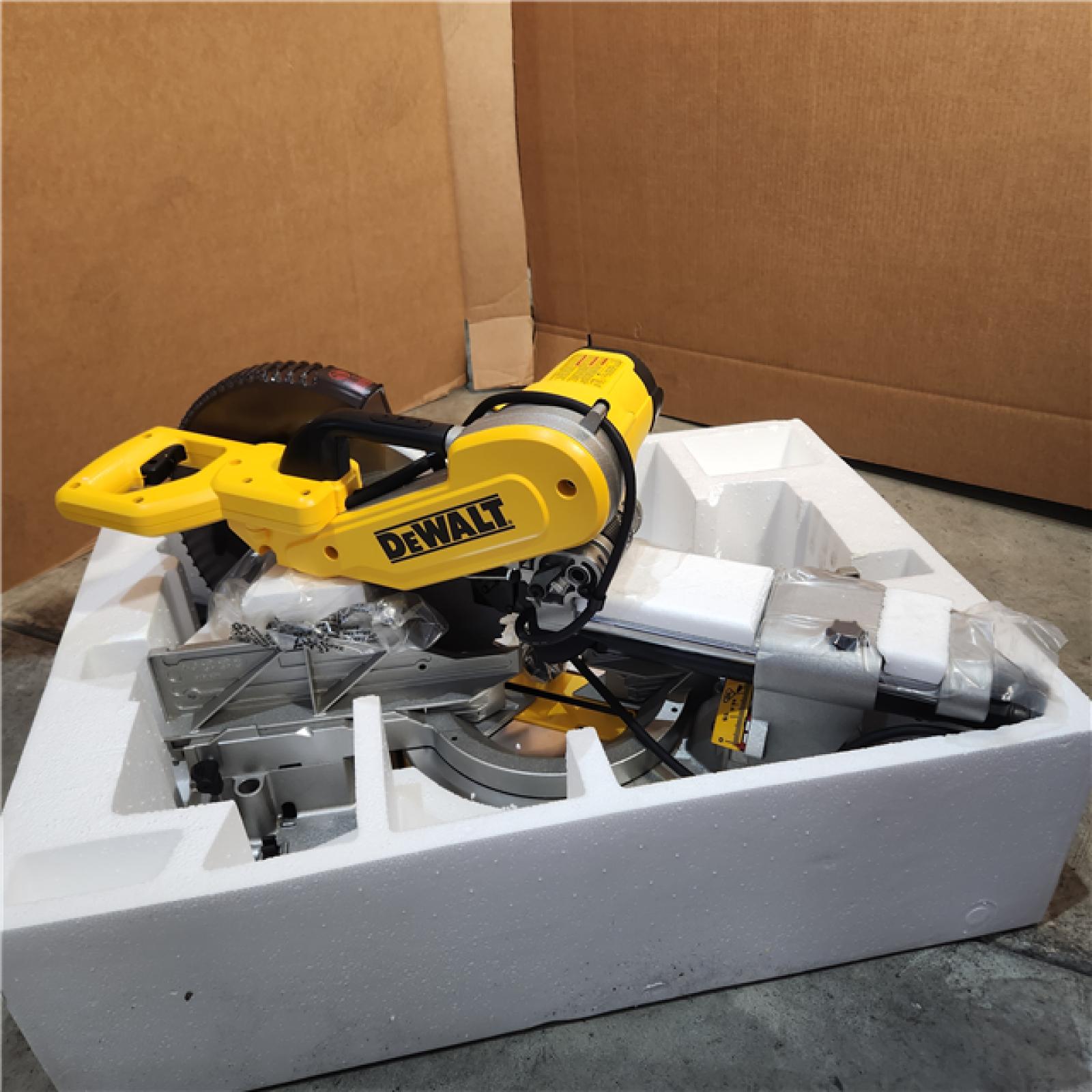 HOUSTON Location-AS-IS-DeWALT DWS779 12 in. 15A Double Bevel Slide Compound Miter Saw APPEARS IN NEW Condition