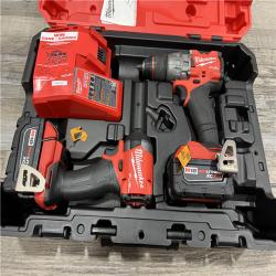 AS-IS Milwaukee M18 FUEL 18V Lithium-Ion Brushless Cordless Hammer Drill and Impact Driver Combo Kit (2-Tool) with 2 Batteries