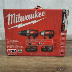 AS-IS Milwaukee M18 18V Cordless Brushed 2 Tool Drill/Driver and Impact Driver Kit