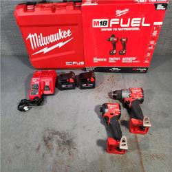 HOUSTON LOCATION - AS-IS Milwaukee M18 FUEL 18V Lithium-Ion Brushless Cordless Hammer Drill and Impact Driver Combo Kit (2-Tool) with 2 Batteries