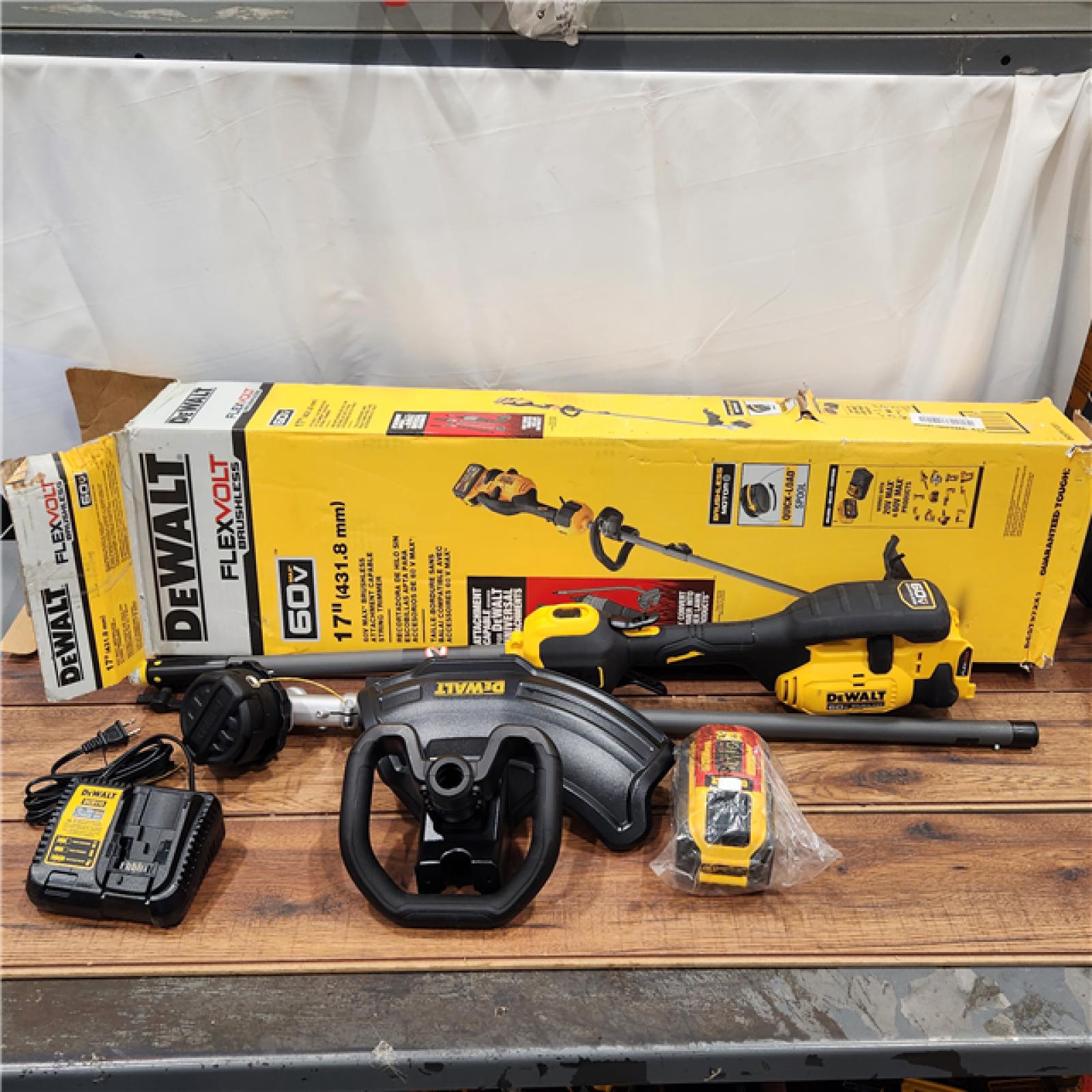 AS-IS FLEXVOLT 60V MAX 17 in. Cordless Battery Powered Attachment Capable Trimmer Kit with (1) FLEXVOLT 3 Ah Battery & Charger