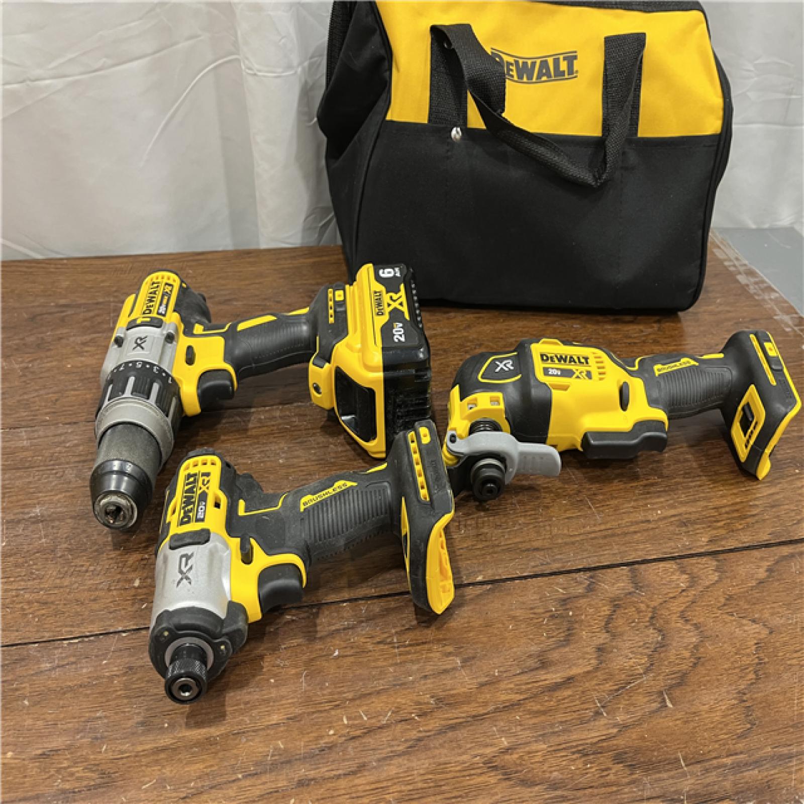 AS-IS 20-Volt Lithium-Ion Cordless 3-Tool Combo Kit with FLEXVOLT 9 Ah and 20V 6 Ah Batteries and Charger