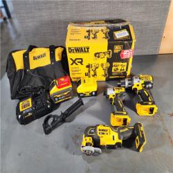 HOUSTON LOCATION - AS-IS (APPEARS LIKE NEW) DEWALT 20-Volt Lithium-Ion Cordless 3-Tool Combo Kit with FLEXVOLT 9 Ah and 20V 6 Ah Batteries and Charger