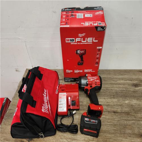 Phoenix Location Appears NEW Milwaukee M18 FUEL 18V Lithium-Ion Brushless Cordless 1/2 in. Impact Wrench w/Friction Ring Kit w/One 5.0 Ah Battery and Bag 2967-21B
