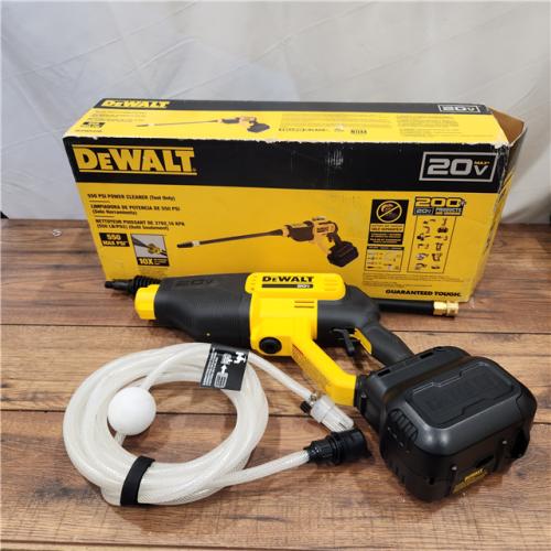 AS-IS DEWALT 20V MAX 550 PSI 1.0 GPM Cold Water Cordless Battery Power Cleaner with 4 Nozzles (Tool Only)