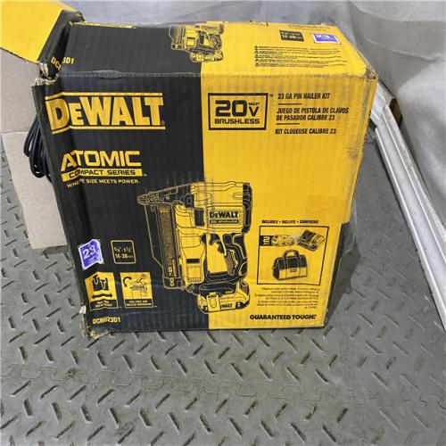 Houston location AS-IS DEWALT ATOMIC 20V MAX Lithium Ion Cordless 23 Gauge Pin Nailer Kit  Charger ONLY