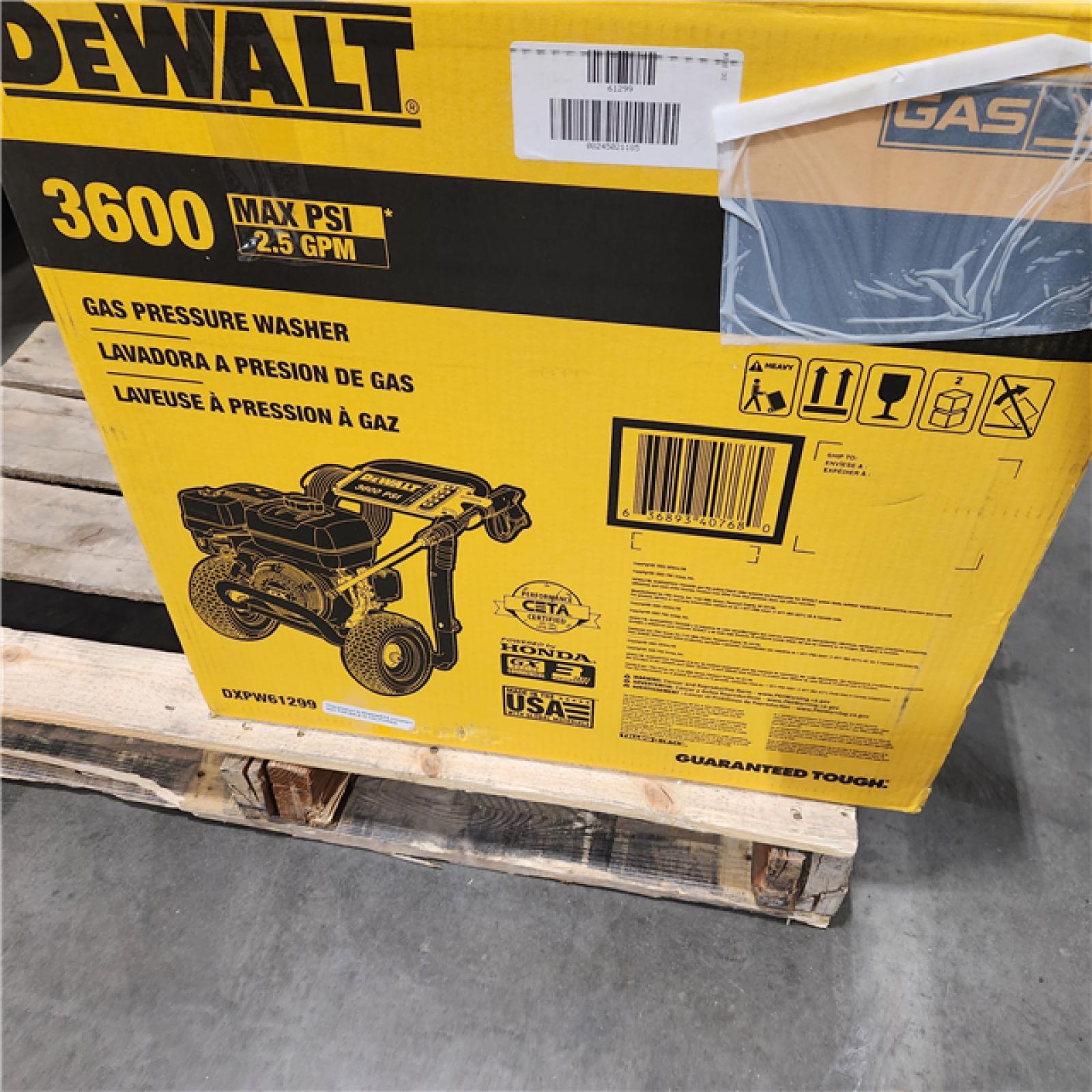 Dallas Location - As-Is DEWALT 3600 PSI 2.5 GPM Gas Pressure Washer