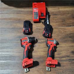 CALIFORNIA NEW MILWAUKEE M18 COMPACT BRUSHLESS 2-TOOL COMBO KIT(BATTERIES, CHARGER,AND BAG INCLUDED)