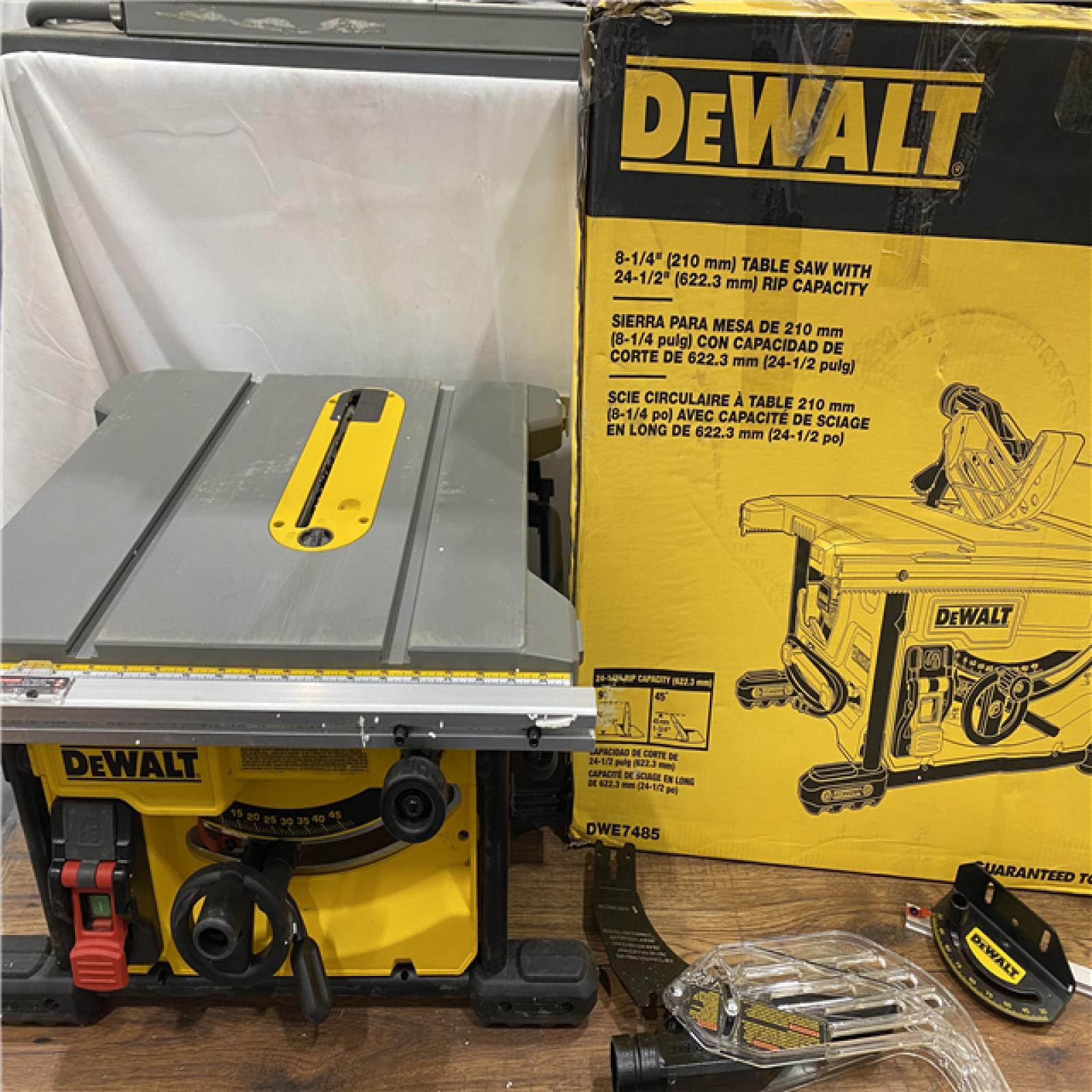 AS IS DEWALT 15 Amp Corded 8-1/4 in. Compact Portable Jobsite Tablesaw (Stand Not Included)