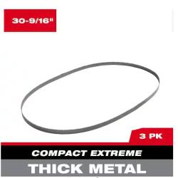 NEW! - Milwaukee 30-9/16 in. 8/10 TPI Compact Extreme Thick Metal Cutting High Speed Steel Band Saw Blade (3-Pack) for M12 FUEL Bandsaw - (42 UNITS)