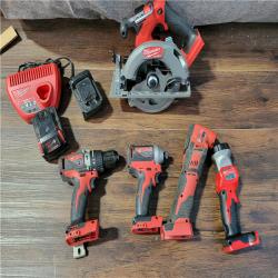 CALIFORNIA AS-IS MILWAUKEE M18 FUEL 5-TOOL COMBO KIT(BATTERIES,CHARGER,AND BAG INCLUDED)