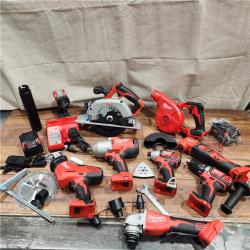 AS-IS Milwaukee M18 18-Volt Lithium-Ion Cordless Combo Kit (9-Tool) with (2) Batteries, Charger, and Tool Bag