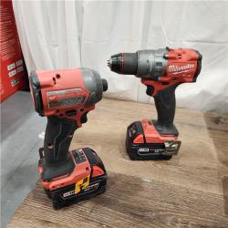 AS-IS Milwaukee M18 FUEL 18V Lithium-Ion Brushless Cordless Hammer Drill and Impact Driver Combo Kit (2-Tool) with 2 Batteries