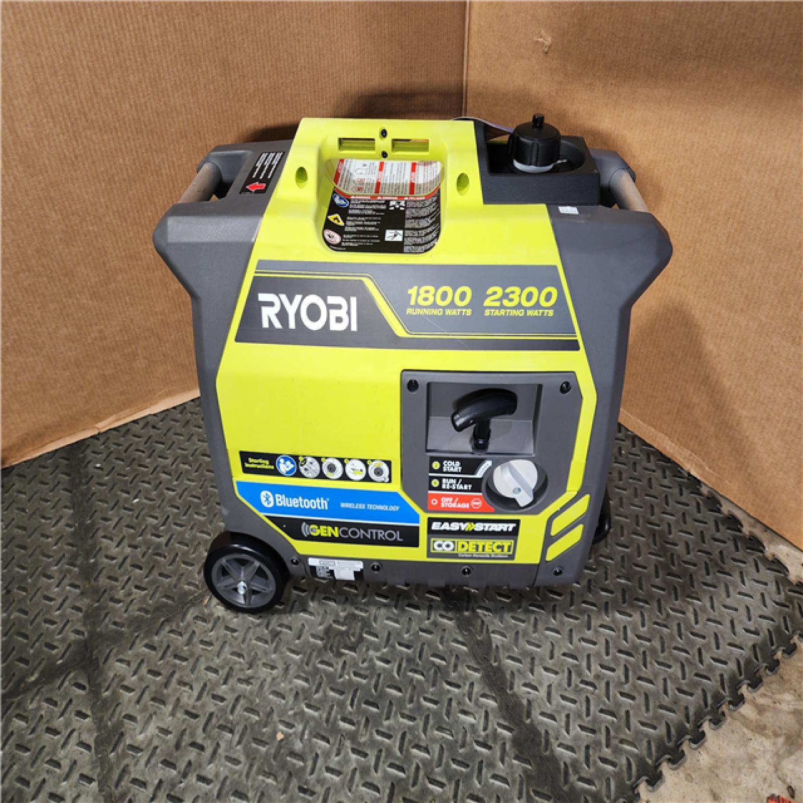 HOUSTON LOCATION - AS-IS RYOBI 2,300-Watt Recoil Start Bluetooth Super Quiet Gasoline Powered Digital Inverter Generator with CO Shutdown Sensor